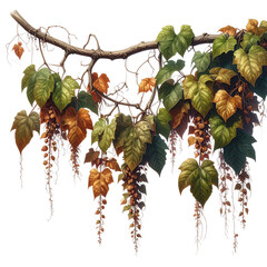 Wild Hanging Ivy Creeper Plant, Realistic Transparent Background