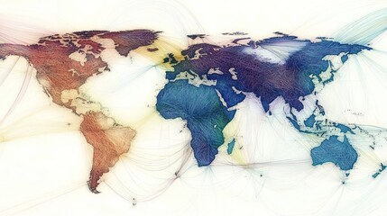 Global Network Connections: A Visual Representation of Worldwide Interconnectivity