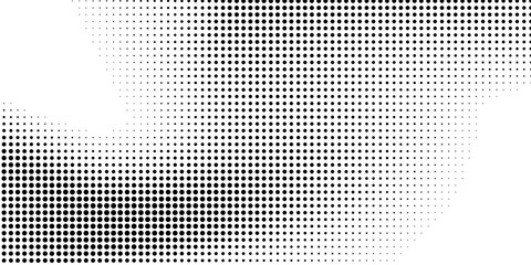 Black-white gradient halftone dots background. Pop art in eps 10 vector illustration