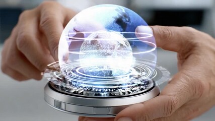 hand pushing a button on a touch screen interface - Powered by Adobe