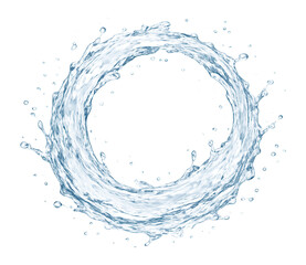 Fresh water splash in a round swirl shape.