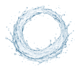 Fresh water splash in a round swirl shape.