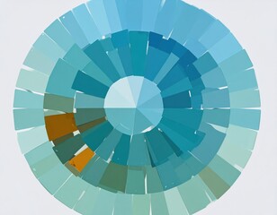 Obraz premium Abstract color wheel with blue, green, and orange paint swatches