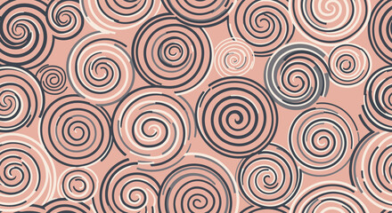 Fototapeta premium Swirling spiral patterns in various sizes on a textured background.