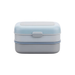 Two Tier Light Blue and Gray Lunchbox