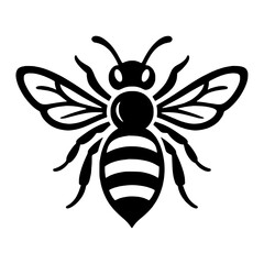 vector bee on black and white concept