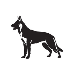 German Shepherd Dog Silhouette Vector Illustration