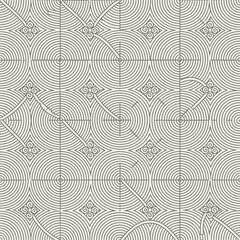 Geometric pattern with diamond shapes and lines on a light background.