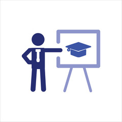 teacher icons. simple colored vector