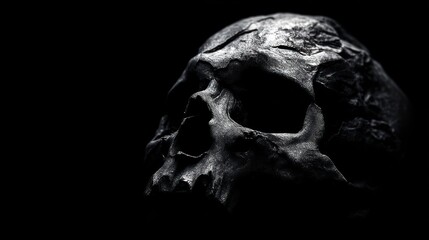 Human skull detailed closeup