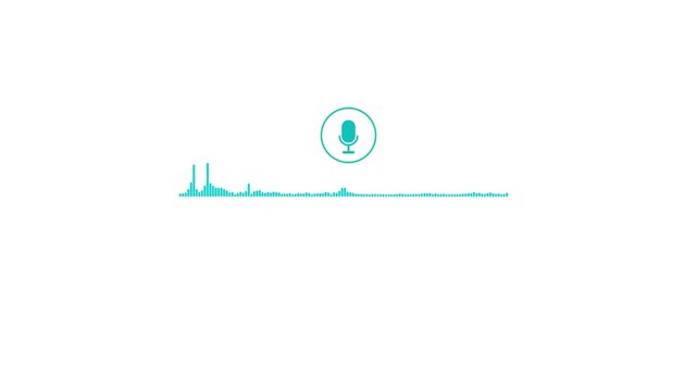 Audio message record, voice chat, sound wave and microphone. Audio Calls, and Conversations Audio voice message recoding system. 4k