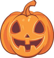 Jack Lantern Halloween Pumpkin Flat Illustration