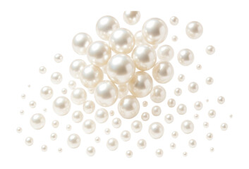 Lustrous pearls cascading and scattering, symbolizing luxury and elegance.