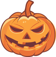 Jack Lantern Halloween Pumpkin Flat Illustration