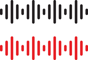 sound, wave, audio, music, equalizer, signal, vibration, graphic, design, icon, set, collection, black, red, technology, abstract, pattern, visual, representation, frequency, amplitude, digital, moder