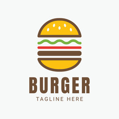 Burger logo, good logo design for hamburger restaurant.