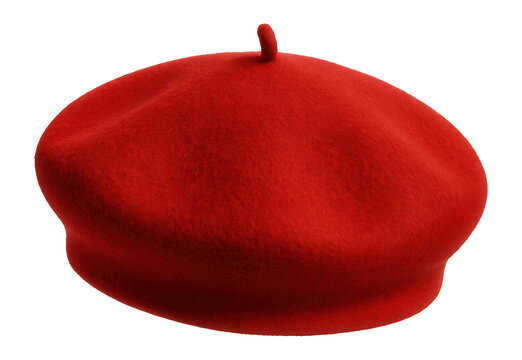 Red beret hat.