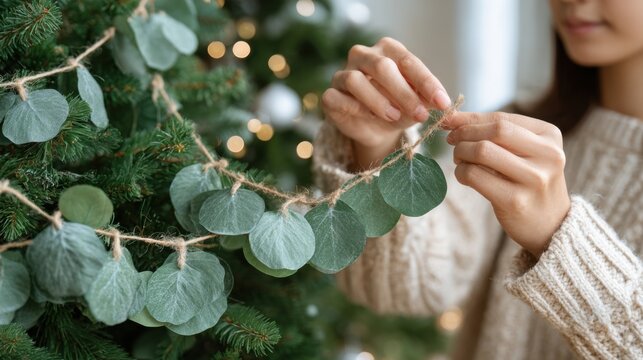 Creative alternatives to plastic tinsel for a sustainable Christmas tree decoration experience during the festive season