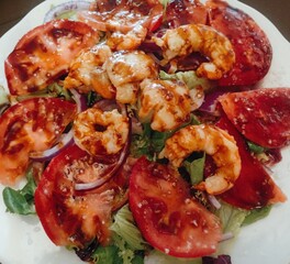 warm tomato and shrimp salad