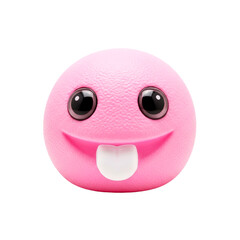 Fototapeta premium Pink Emoji Vector Funny Face Expression Illustration Character Clip Art Graphic Design 3D on transparent background