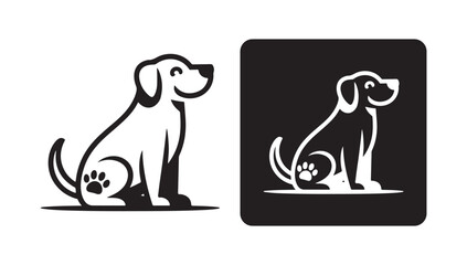Standing dog vector illustration silhouette