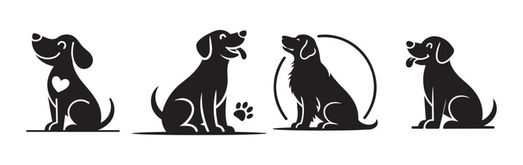 Silhouette collection of dog vector. Illustration EPS