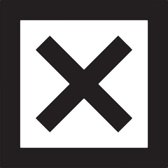 x, mark, cross, cancel, close, delete, error, wrong, no, forbidden, symbol, icon, graphic, design, illustration, simple, clean, black, white, square, frame, negative, rejection, incorrect, invalid, st