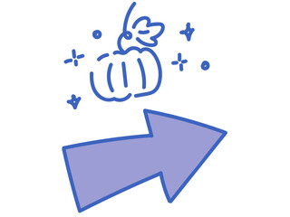 ミニマルな青カボチャのハロウィン用イラスト