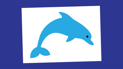 Fototapeta premium Dolphin and hand with a pen. Vector illustration in flat style