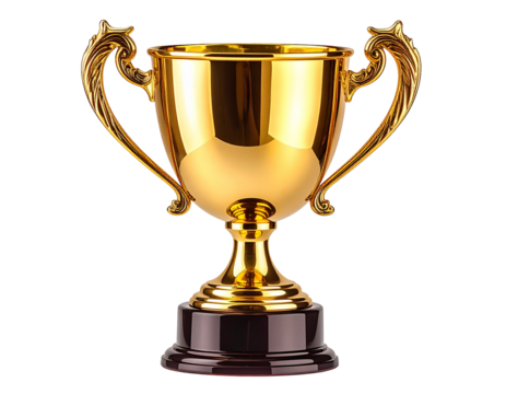 Gold trophy with dark base