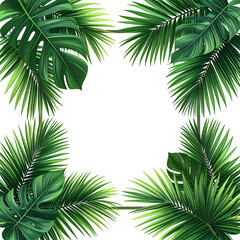 Naklejka premium Tropical leaf frame