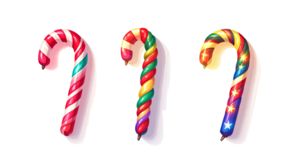  Festive Christmas Lights Variety Pack with Three Designs, isolated on transparent background