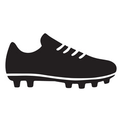 Vector art of black and white silhouette of a soccer shoe