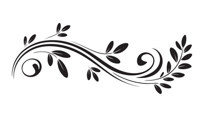 Floral Swirl Decorative Vector Ornament Design
