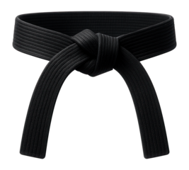 Knotted martial arts black belt symbolizing skill and dedication.