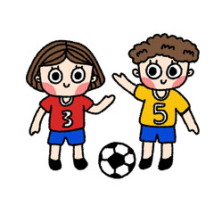 children playing soccer