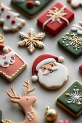 Fototapeta premium Christmas sugar cookies forming a festive holiday background