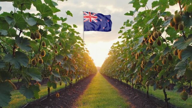 Kiwi planting in New Zealand.