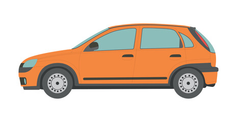 Mini car sedan on white background - Vector illustration