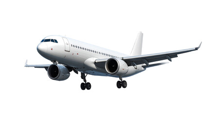 Fototapeta premium White passenger jet in flight