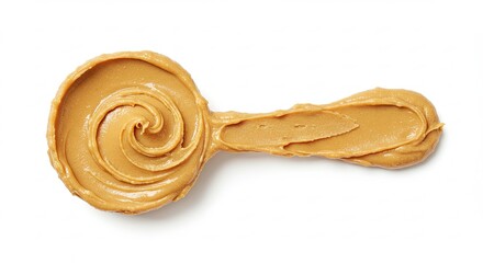 Creamy Peanut Butter Swirl on a Spoon.