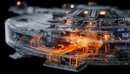 Circular circuit board, intricate design