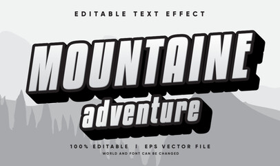 mountaine adventure vector text effect with modern style