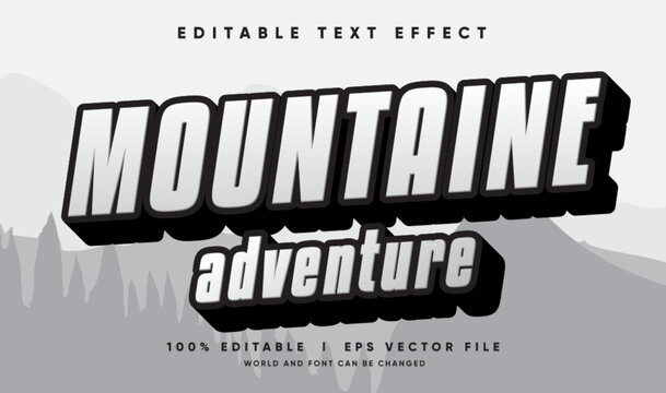 mountaine adventure vector text effect with modern style