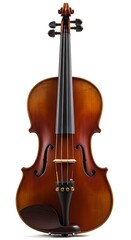 Fototapeta premium A close-up, detailed studio shot of a classic, wooden violin, showcasing its intricate design.
