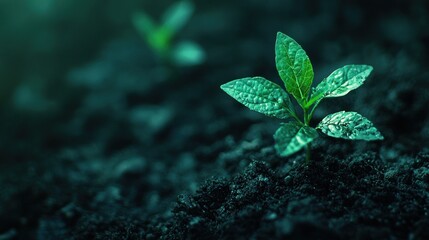 Young plant growing from soil