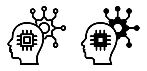 Technology Intelligence Icon  Collection line & Mixed Style 