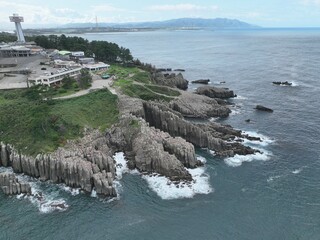 福井県 東尋坊から見る絶景の景色 ドローン空撮
