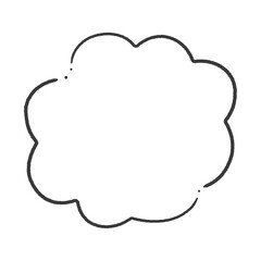 手書きの湯気や雲のようなふわふわな形 - シンプルでおしゃれな吹き出しやフレームなどの装飾素材