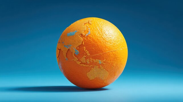 orange globe asia australia map